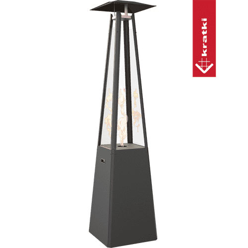 Outdoor Gas Heater Umbrella Steel Black 12 kW Set