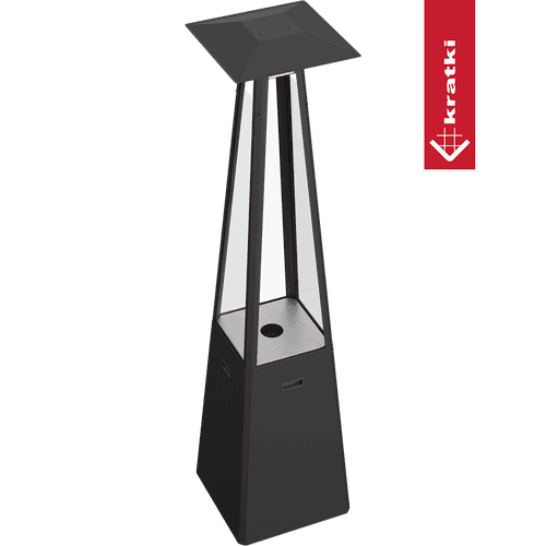 Outdoor Gas Heater Umbrella Steel Black 12 kW Set - Image 2
